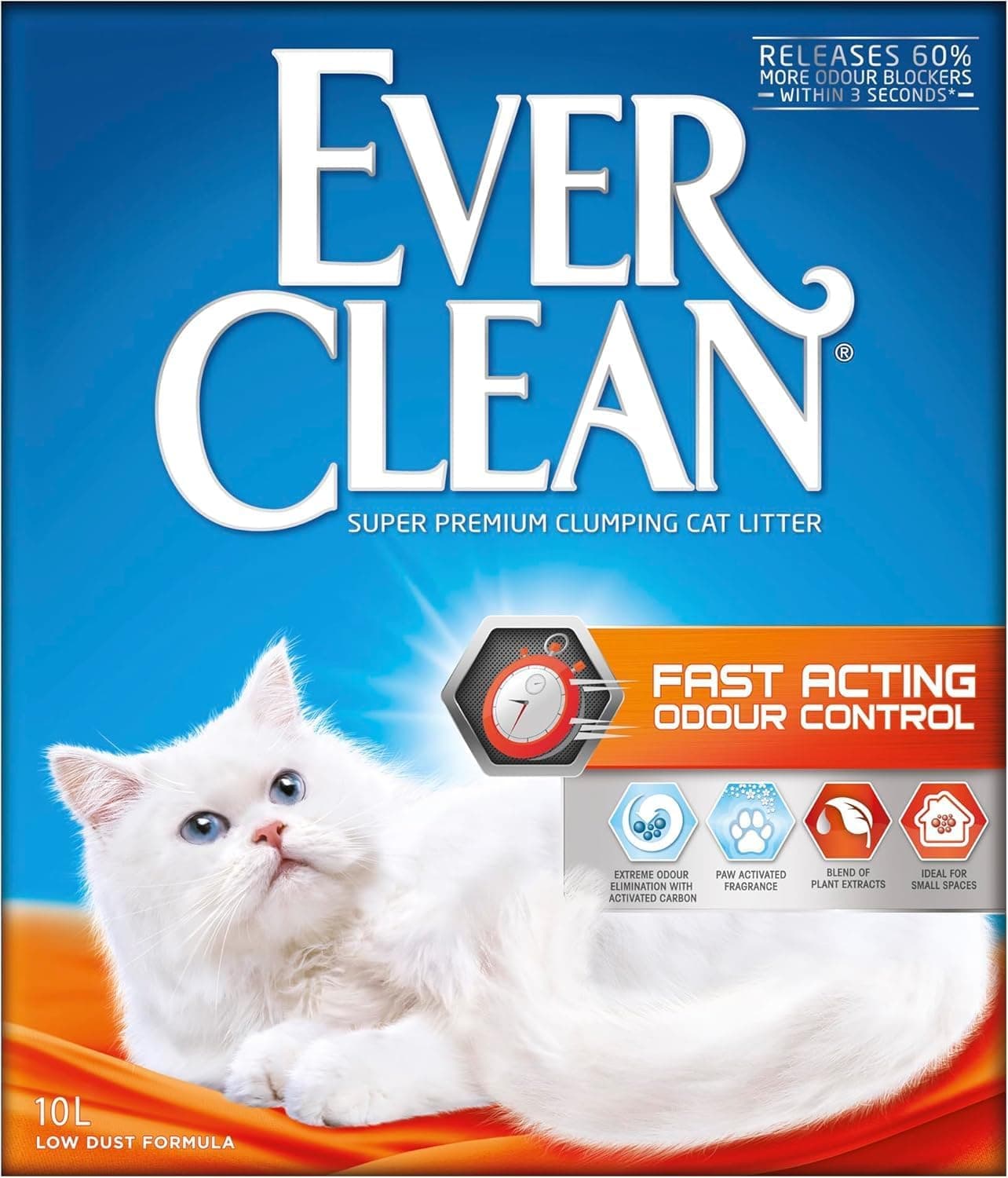 Clumping Cat Litter, Fast Acting Odour Control, Ideal for small spaces, Scented for long-lasting freshness, 10L