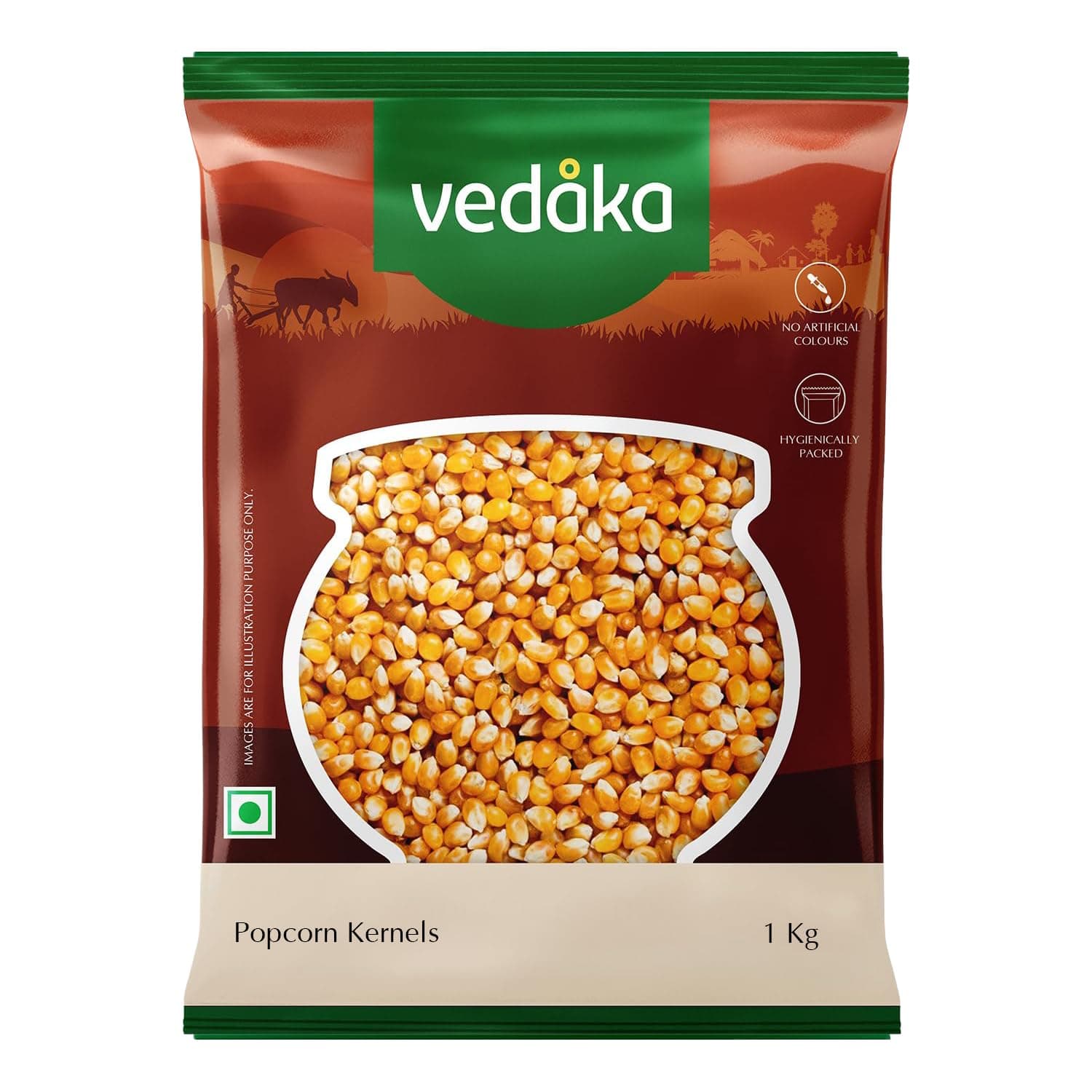 Amazon Brand - Vedaka Popcorn Kernels | 1 Kg