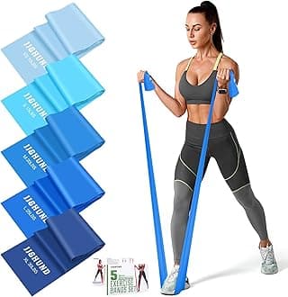 Resistance Bands Set, Exercise Bands with 5 Resistance Levels, Long Stretch Bands for Men & Women, Workout Resistance Bands for Yoga Gym Pilates Fitness Strength Training Muscle Building