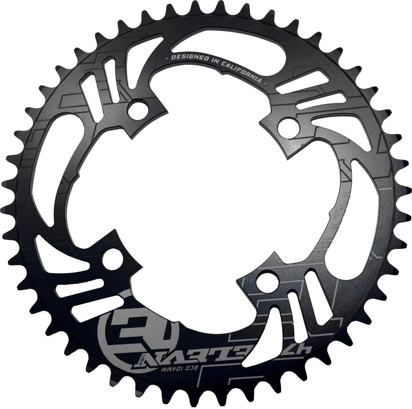 Elevn 91-5125 43 4 Bolt Flow Chainring Black 43T