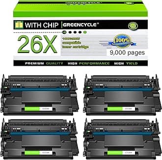 Compatible Toner Cartridge Replacement for HP 26X CF226X for LaserJet Pro M402n M402dn M402dw M402dne, MFP M426fdw M426fdn Printer Enhanced Version (Black, 4-Pack)