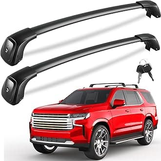 KINGGERI Lockable 330lbs Roof Rack Cross Bars Compatible with 2021 2022 2023 2024 2025 Chevrolet Suburban & Tahoe & GMC Yukon XL & Cadillac Escalade ESV, Heavy Duty Rooftop Aluminum Crossbar Carrier