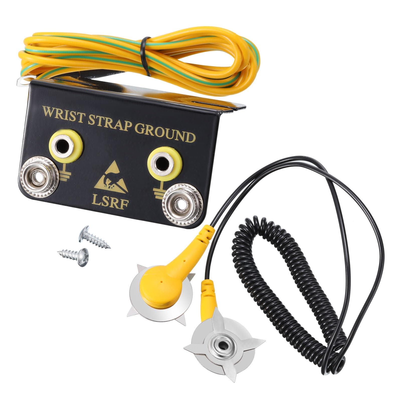 sourcing map ESD Grounding Socket L-Shaped ESD Cable Ground Socket for Wrist Strap Grounding