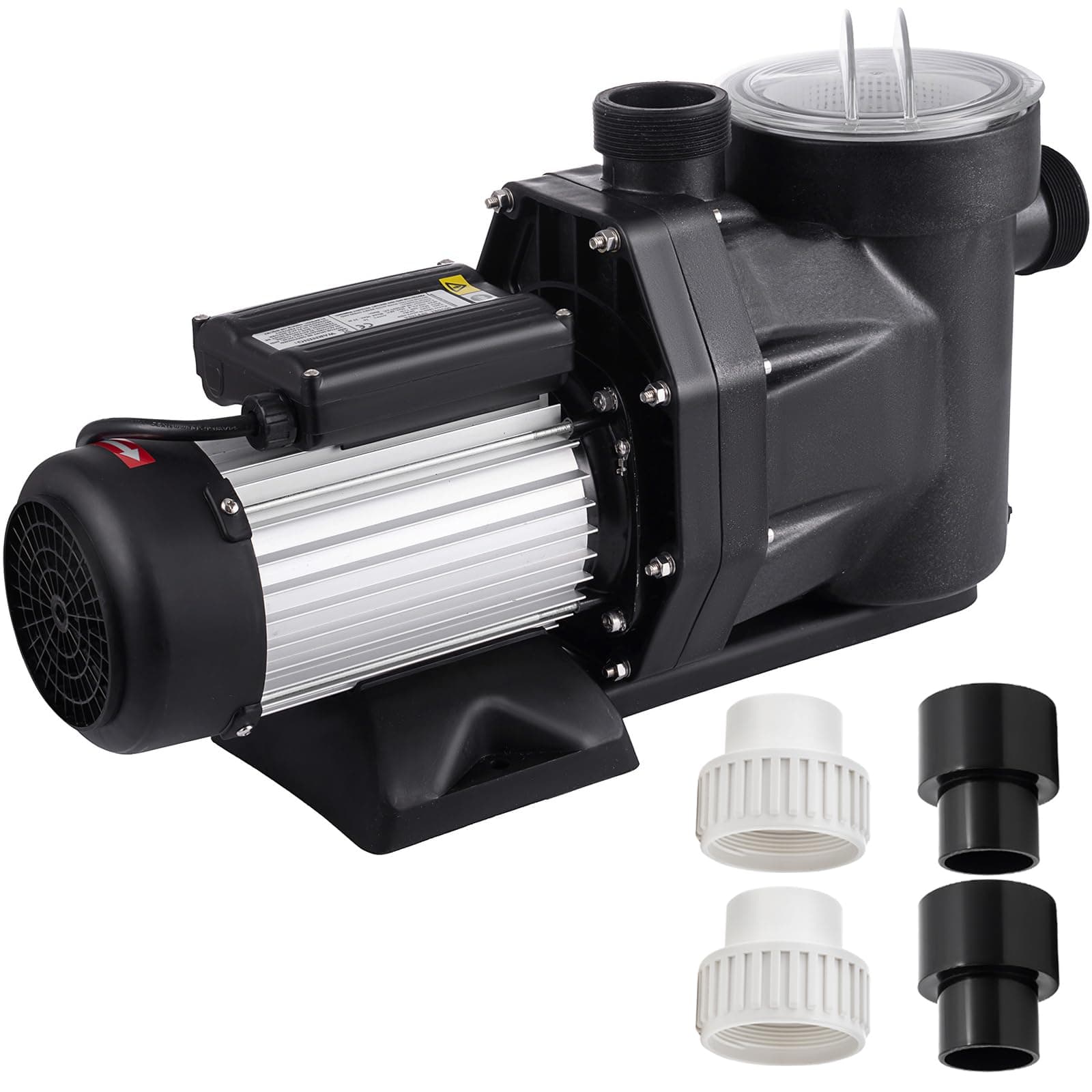 Swimming Pool Pump 2.5HP, High Flow Pool Pump 148 GPM, Above/In Ground Pool Pumps with Filter Basket, 4Pcs Connectors (2.5HP)