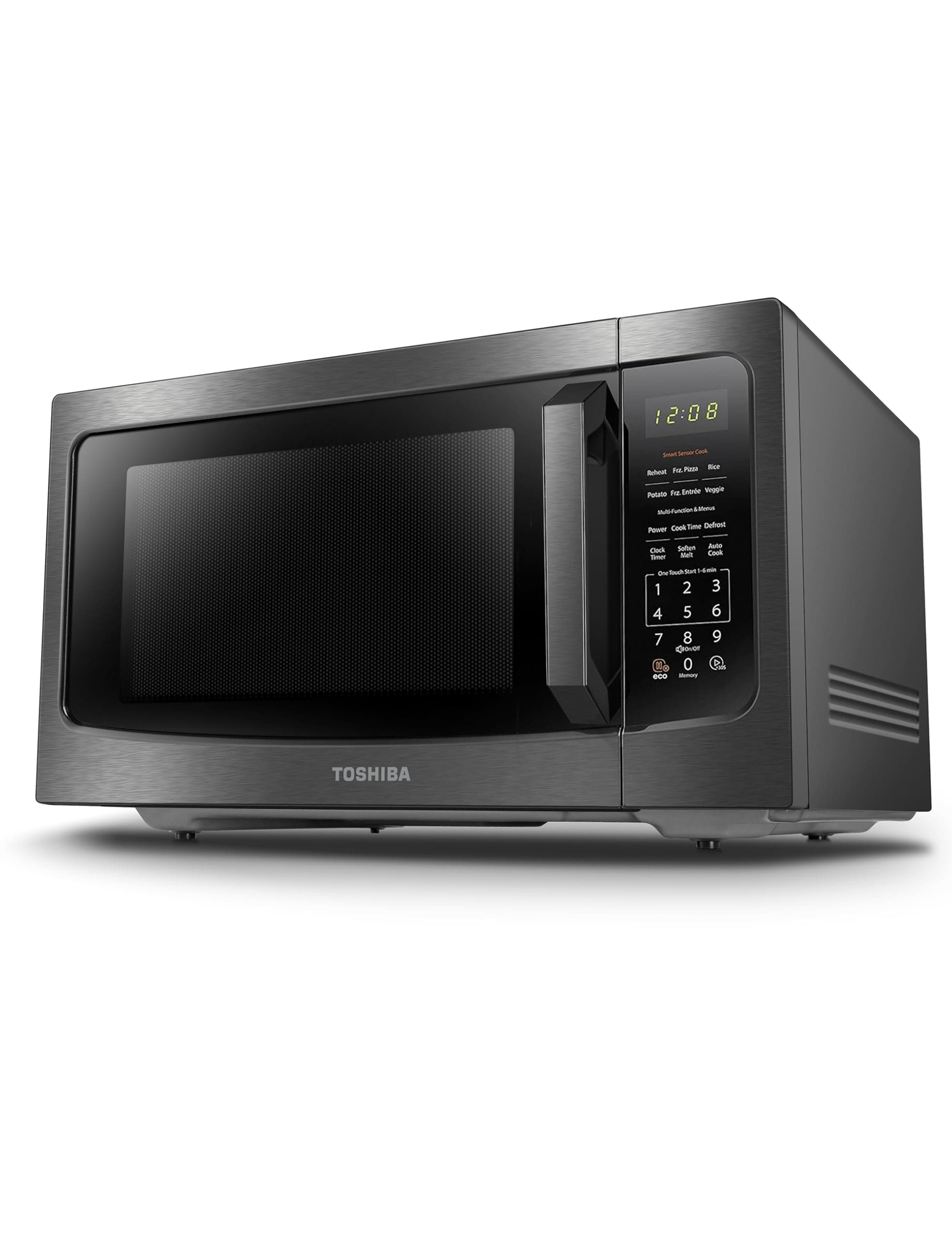 ML-EM45P(BS) Countertop Microwave Oven with Smart Sensor and 13.6" Removable Position Memory Turntable, Sound On/Off Function, 1200W, 1.6 Cu.ft, Black Stainless Steel