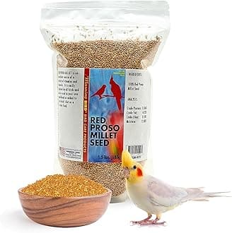 Red Proso Millet 1.5 lbs – Natural Bird Seed – Supports Feather Growth & Balanced Nutrition – Great Flavor, Energy Dense - Ideal for Finches, Parakeets & Pet Birds