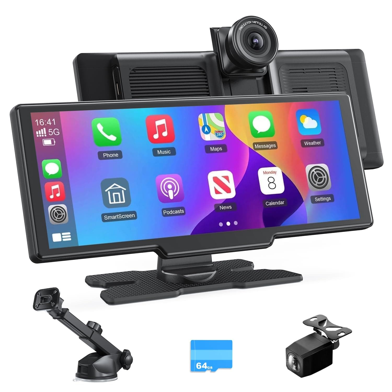 Avylet 9.26'' Wireless Car Stereo for Apple Carplay & Android Auto with 4K Dash Cam, Portable Car Stereo, 1080P Backup Camera, GPS Navigation, Car Audio Receivers, Mirror Link, Voice Control/Bluetooth