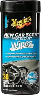 Meguiar's New Car Scent Protectant Wipes - Easy to Use Car Wipes that Protect and Freshen Your Car's Interior - Ideal for Car Detailing & Maintenance - 30 Ct