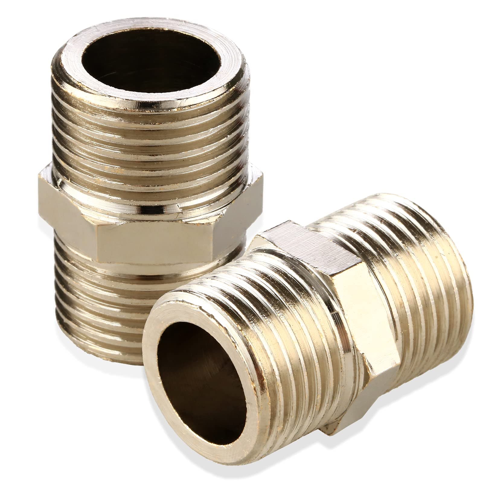 Solid Brass Shower Hose Extension, Pipe Fitting NPT 1/2 Male Shower Hose Connector
