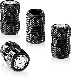 - Tire Valve Stem Cap Cover for Mercedes-Benz AMG CLA CLS GLC GLE GLS Accessories Belt O-Ring Seal Corrosion Resistant Tire Valve Stem Air Cap 4 Pack Black