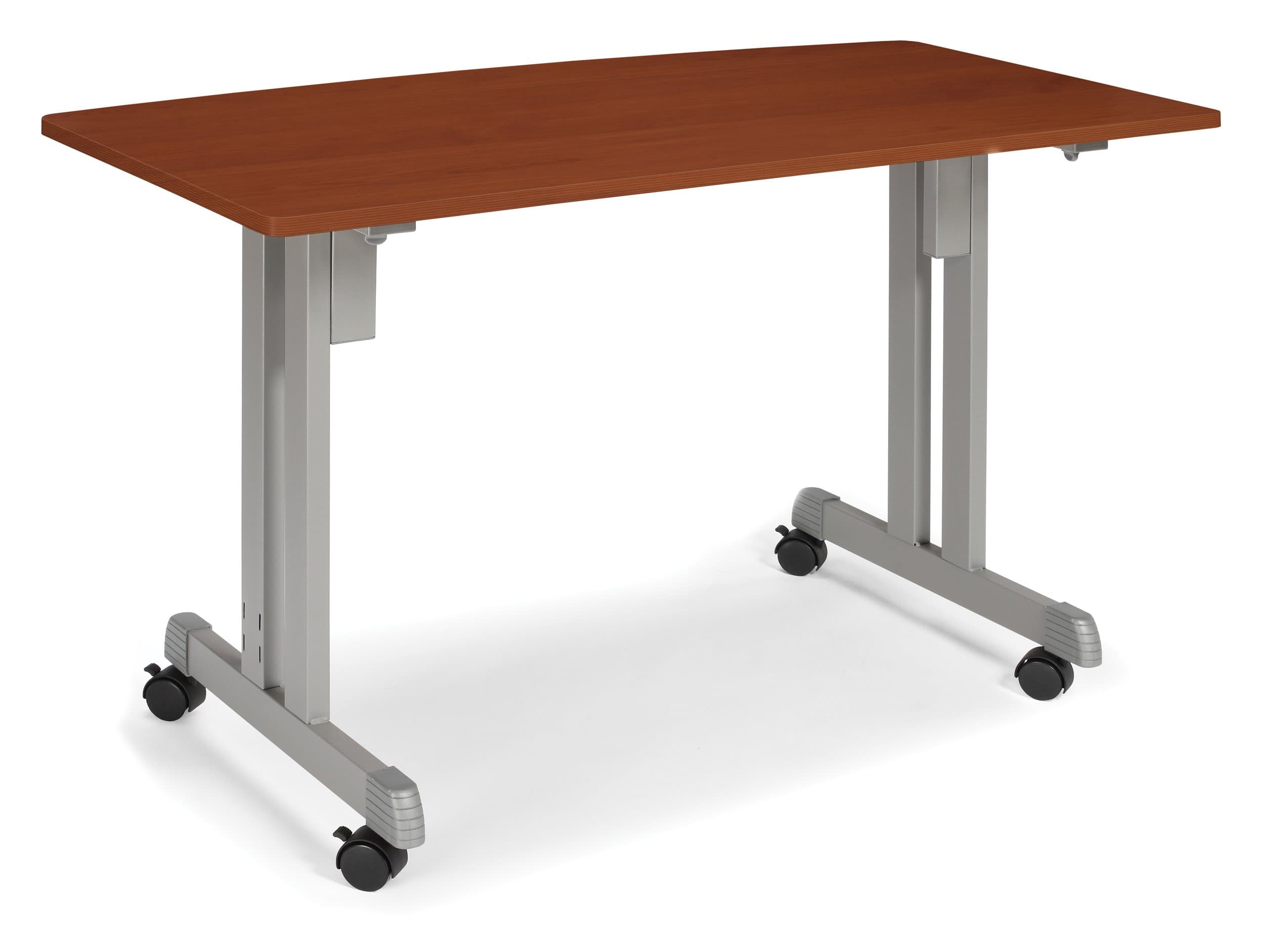 OFM -CHY Multiuse Table Cherry with Silver Frame, 24 by 48-Inch
