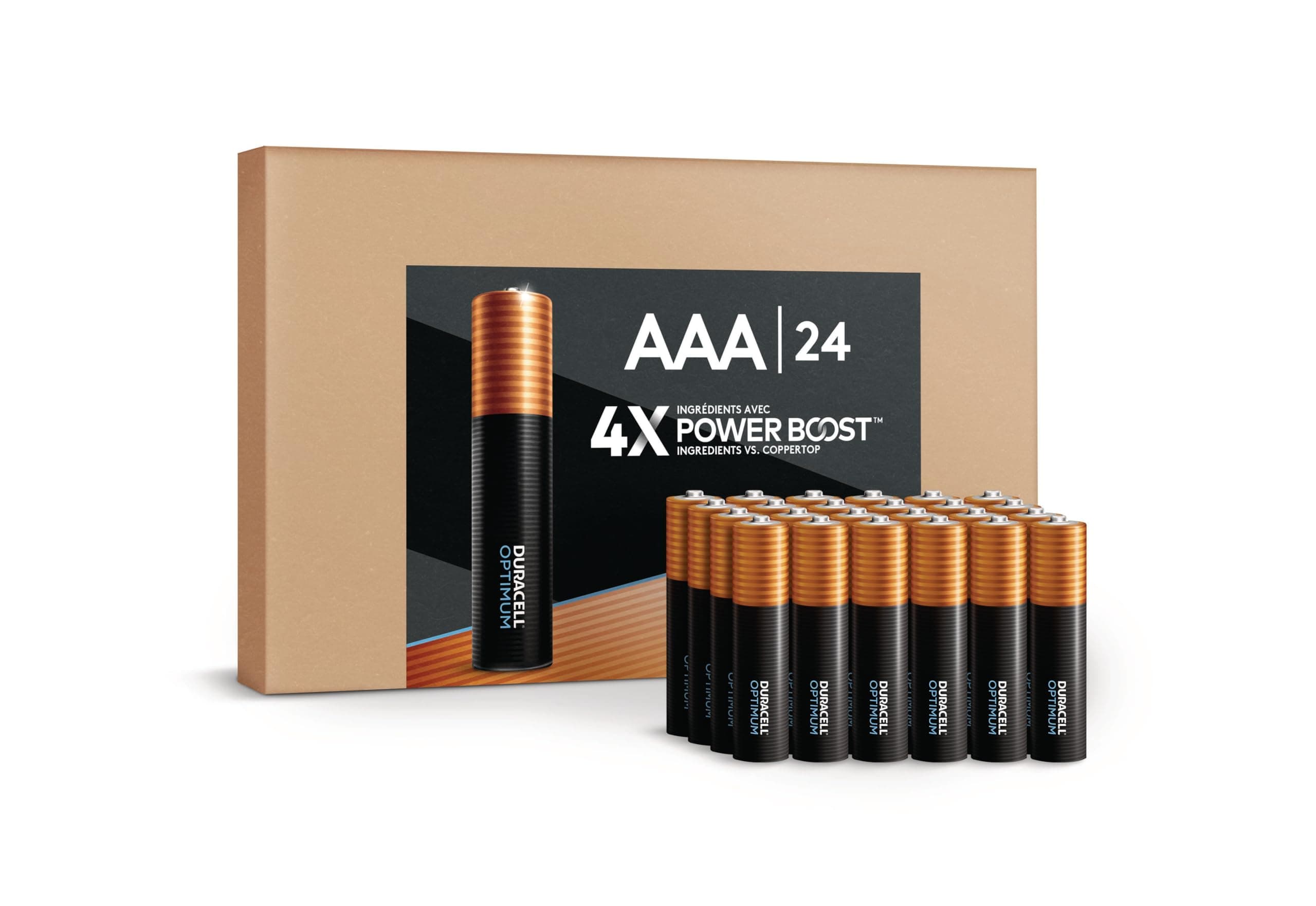 Duracell Optimum AAA Batteries 24 Count with POWER BOOST Ingredients, Re-closable Pack for a Quick, Easy Access and Organized Storage