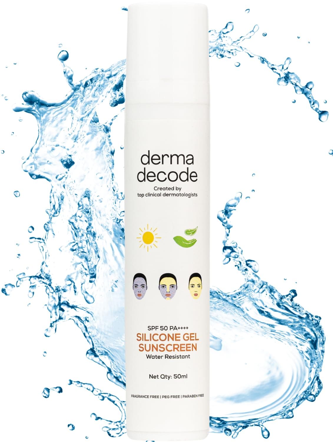 Waterproof Sunscreen for Swimming-Pool-Beach | Water-Resistant, Sweat-Proof, SPF 50 PA ++++ Best Protection Sun-Screen Gel | Lightweight, Non-Greasy, For All Skin Types - 50 ml