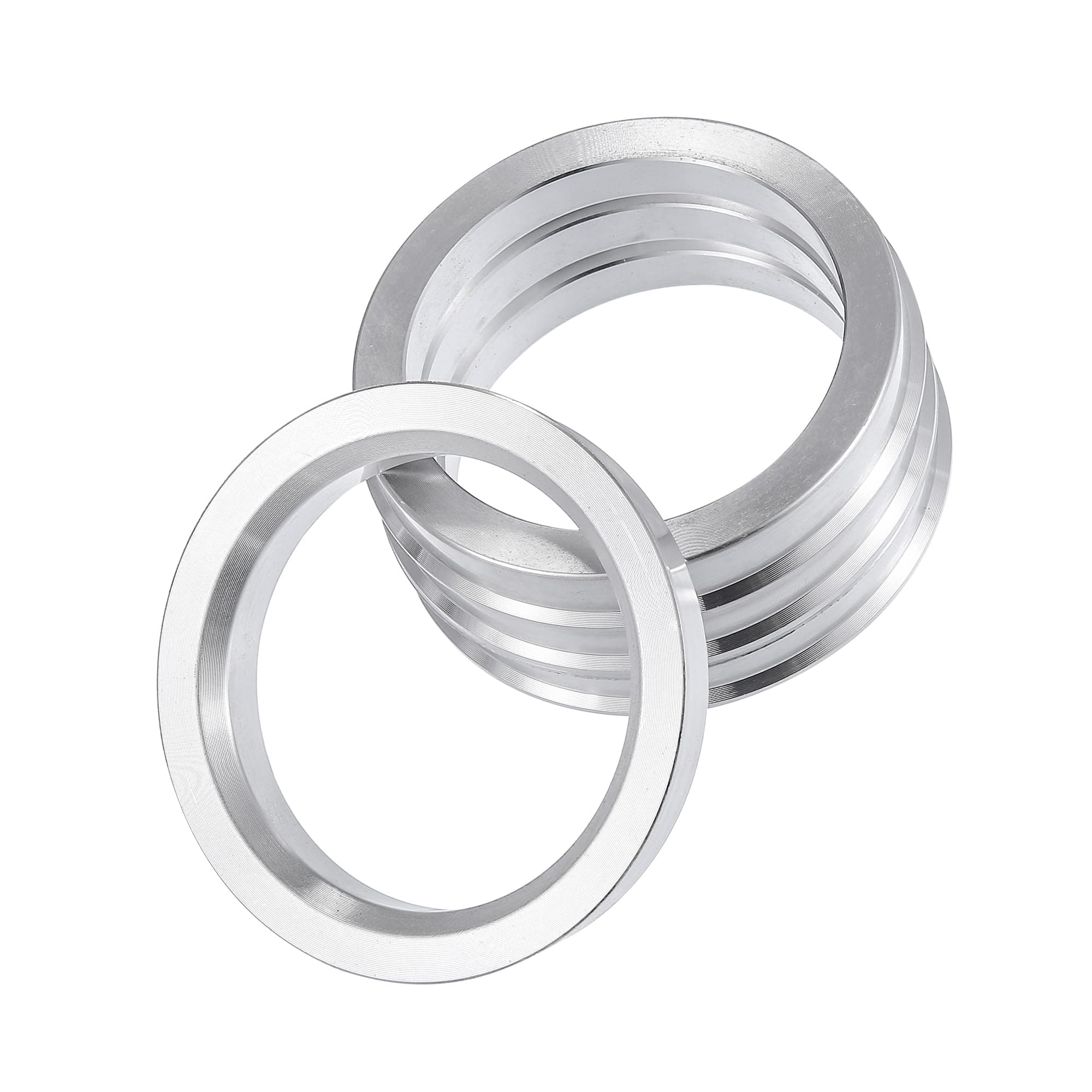 Partuto 4 Pcs 66.1-56.1mm Universal Hub Centric Rings - Aluminum Alloy Silver Tone