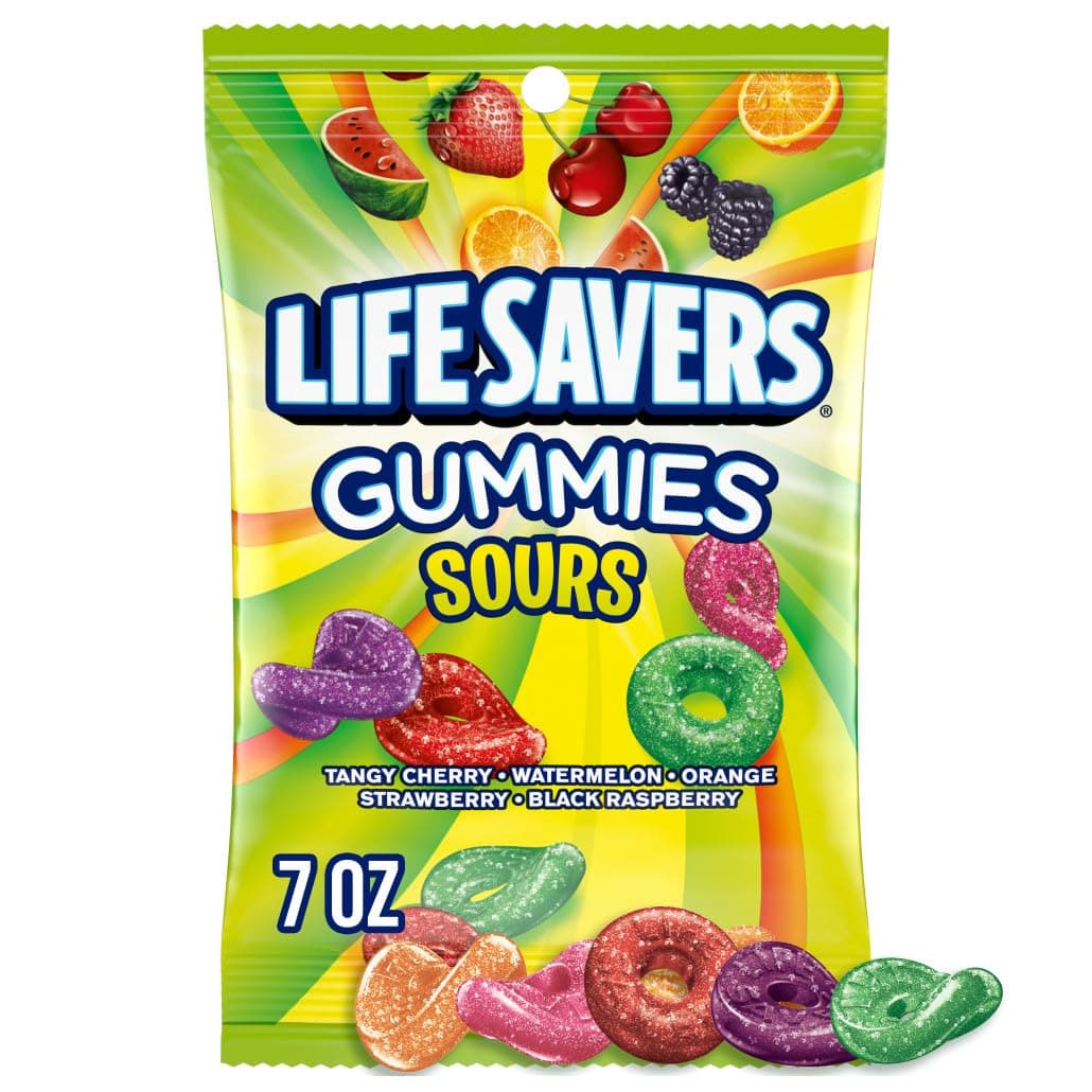 Sour Gummy Candy Pack, Individually Wrapped Candy Bulk, Variety Flavors Box, 12 Bags of Sour Gummies
