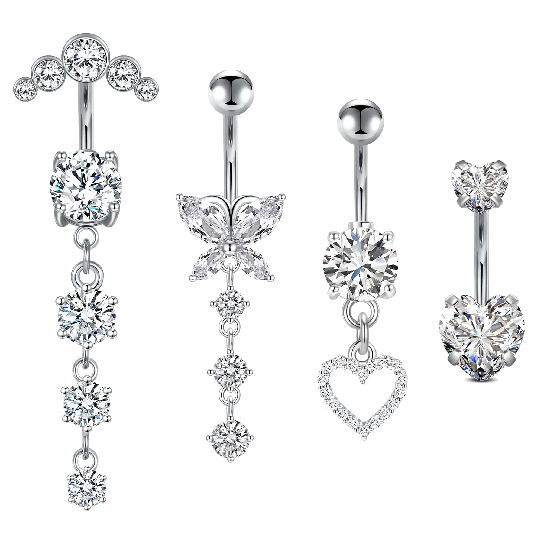 Briana Williams Belly Button Ring Belly Rings Belly Button Piercing Gold Belly Button Ring for Women Clicker Belly Ring Belly Piercing Stainless Steel 14g 10mm Blley Navel Rings Piercing Jewelry