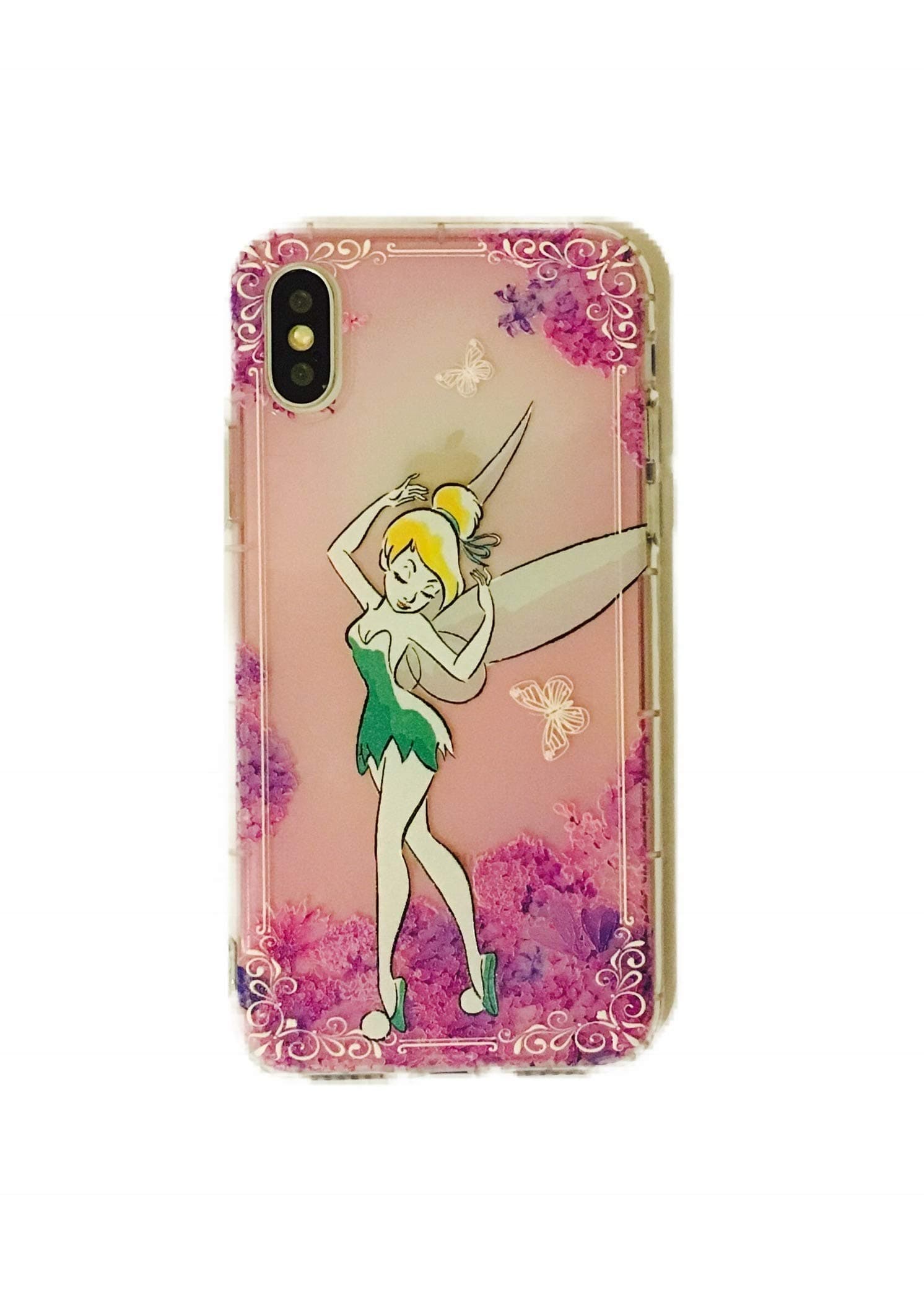 Embossed Shockproof Clear Transparent Cute Cartoon TPU Case For iPhone (EMB01) ( Max, Purple Tinkerbell)