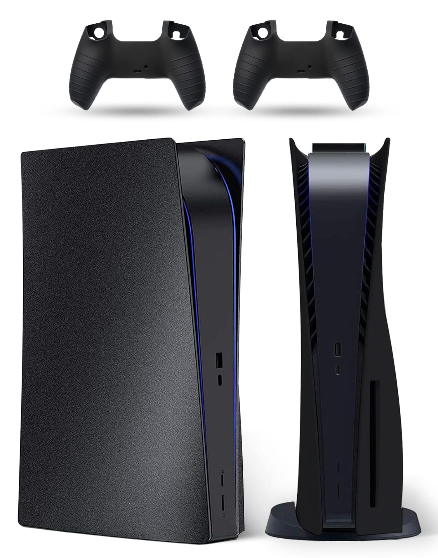 PEYANZ Faceplate for PS5 Console (Disc Edition), Cover Plate, ABS Shell, Anti-Scratch Skin, Heat Dissipation, Dustproof, with Extra 2 Controller Silicone Covers