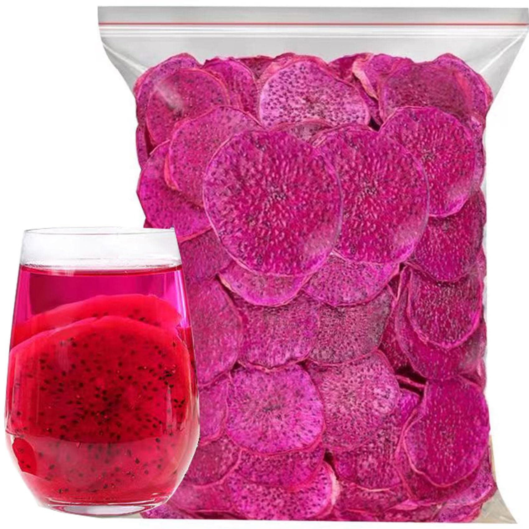 Dried Dragon Fruit Chips 7.05 oz Dried Snacks Pitaya Chipy From Red Dragon Fruit