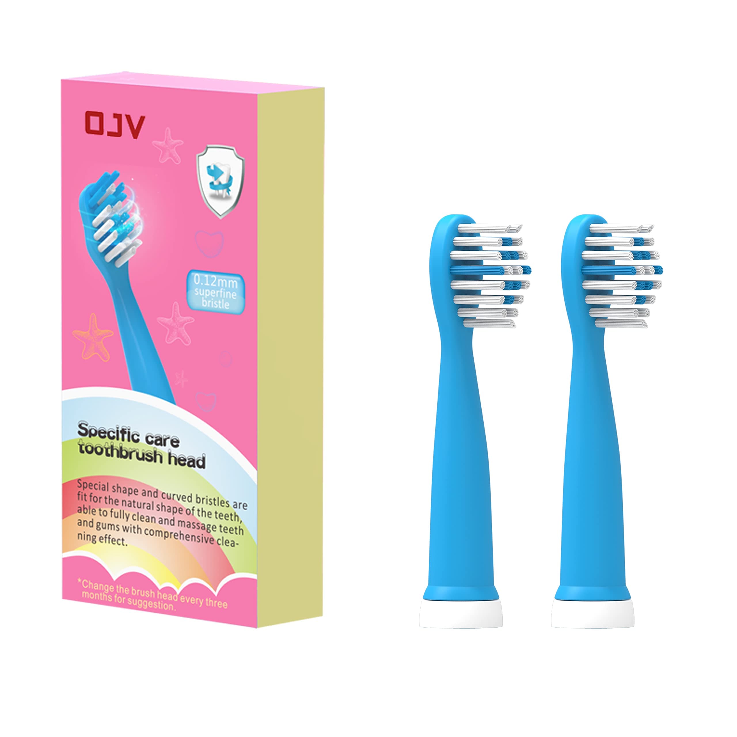 Replacement Toothbrush Heads Compatible with OJV, 2 Pack Professional Electric Toothbrush Heads Clean Brush Heads Refill for 8620 8630 (Blue)