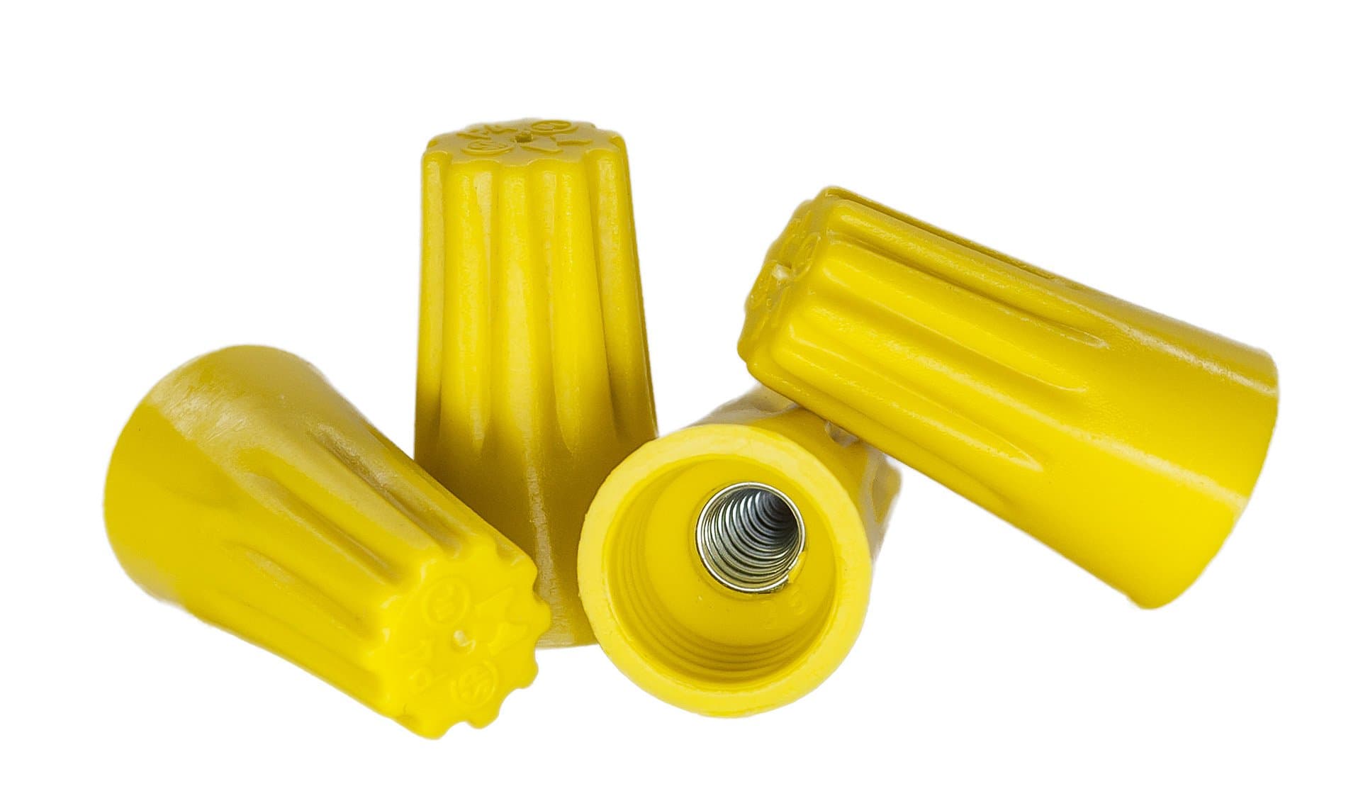 500 PCS Yellow Wire Connector, P4 Type Easy Twist-On Ribbed Cap UL Listed