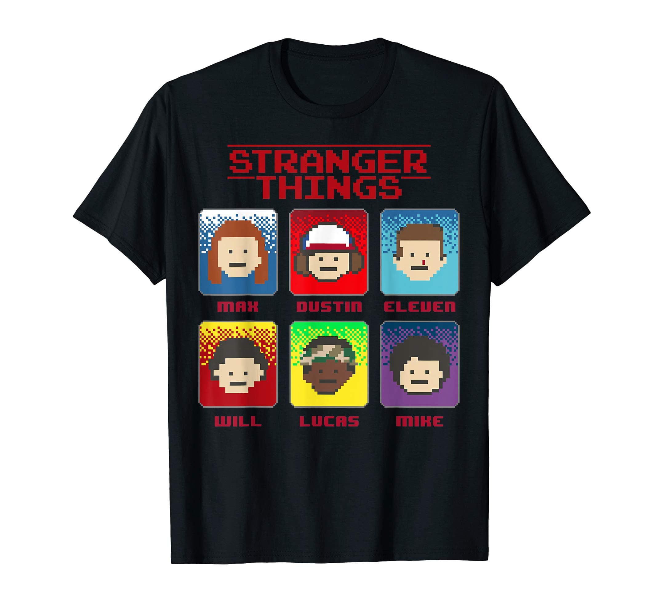 Netflix Stranger Things Group Shot 8-Bit Box Up T-Shirt