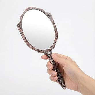 ABOOFAN Vintage Handheld Makeup Mirror, 18.00X7.80X0.70cm/7.07X3.07X0.25 inches, Portable Hand Mirror for Women