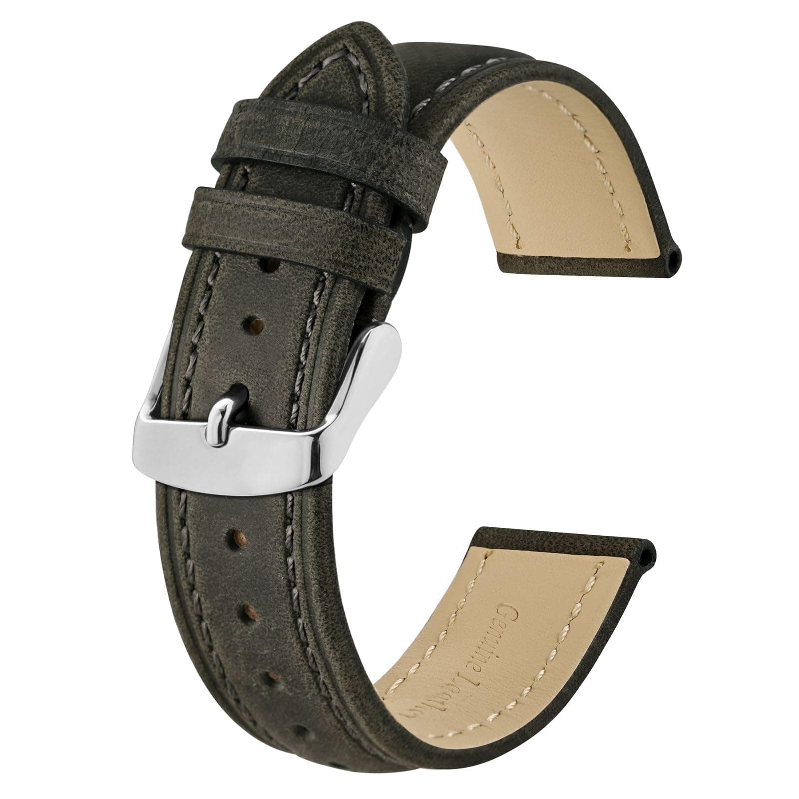 BISONSTRAP Watch Strap, Vintage Leather Replacement Bracelet, Band Width-14mm 15mm 16mm 17mm 18mm 19mm 20mm 21mm 22mm 23mm 24mm