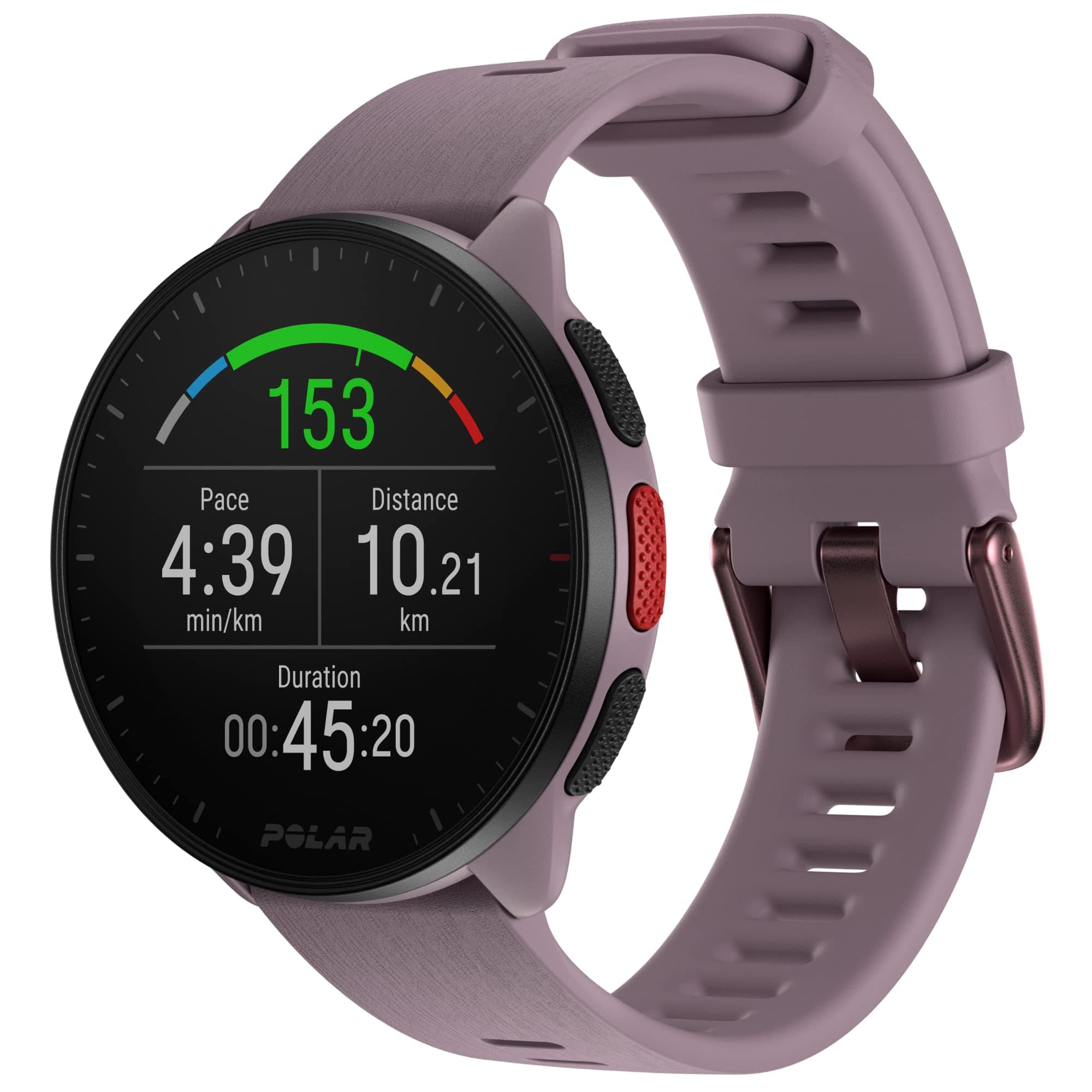 Pacer - GPS Running Watch - High-Speed Processor - Ultra-Light - Bright Display - Grip Buttons, Purple