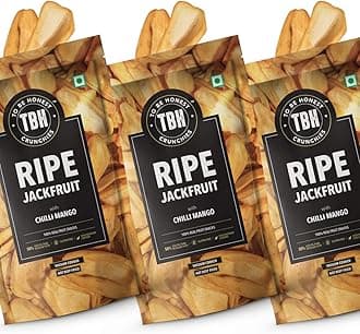 TBH - To Be Honest Jackfruit Chips Crunchies | Ripe Jackfruit | Gluten Free | Vegan Friendly Snack |Low Fat| 50% Less Oil | No Preservatives - Pack of 3 (35 g (Pack of 3), 105.00)