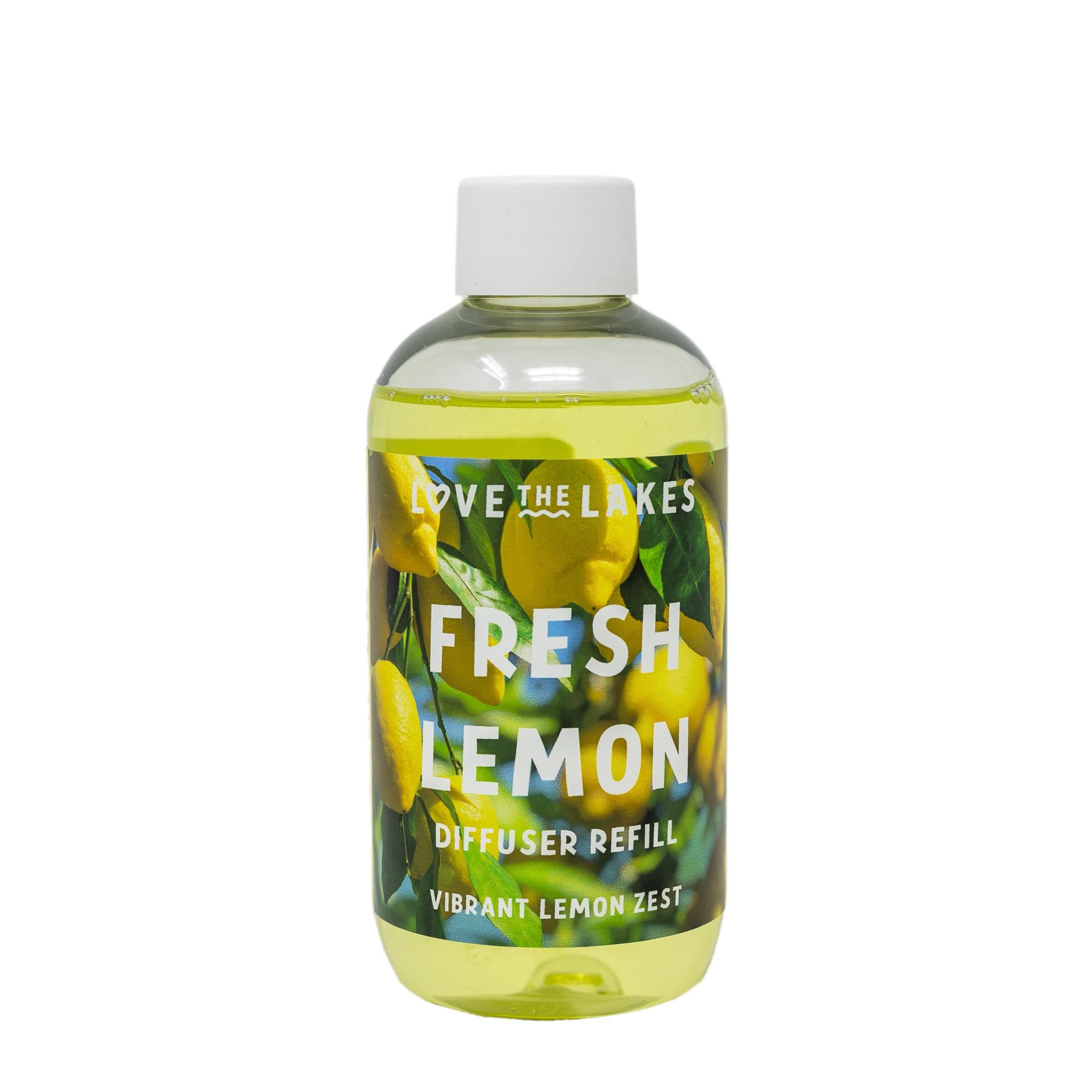 Love the Lakes Fresh Lemon Reed Diffuser Refill - 200ml | Vibrant Lemon Zest Fragrance | Made in England