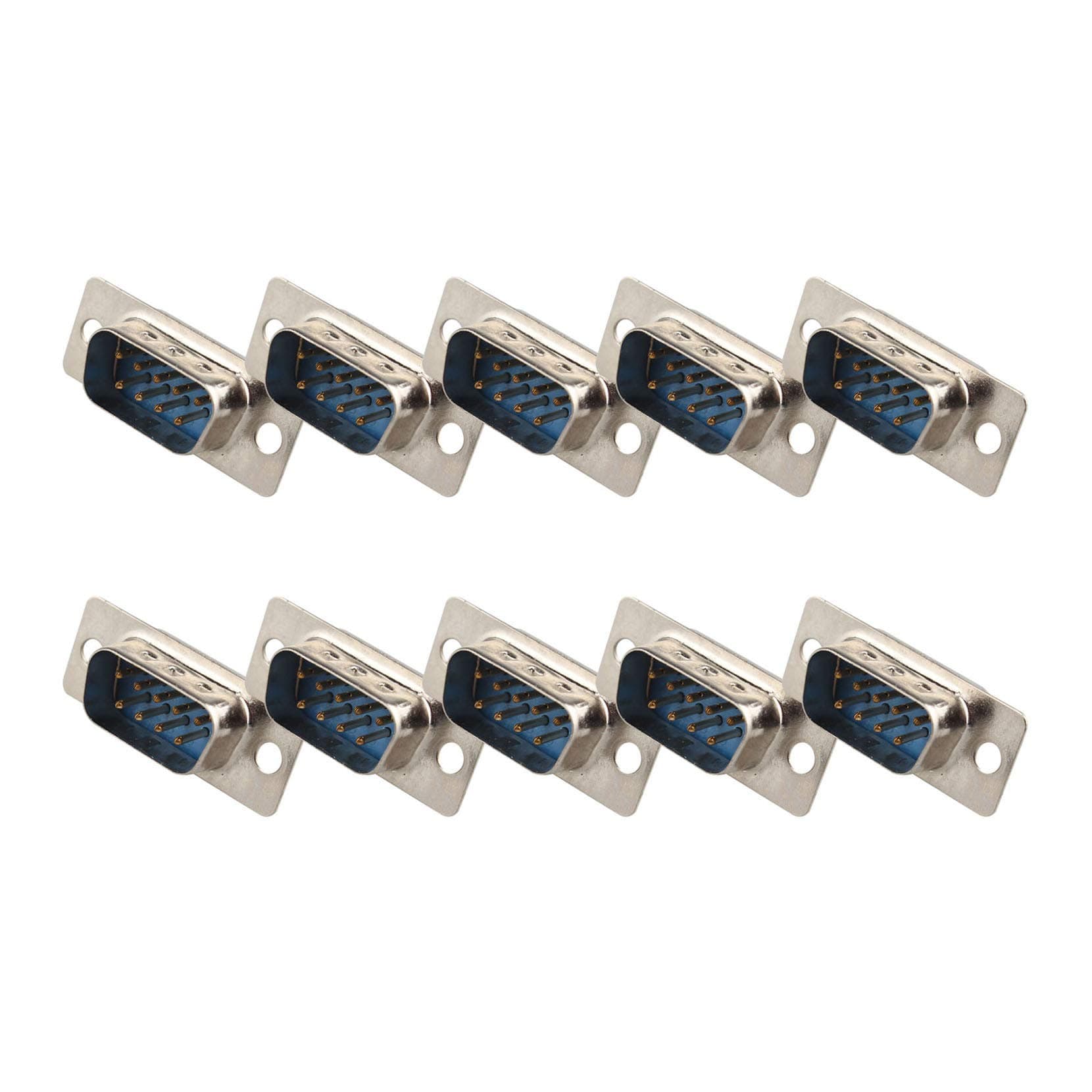 10PCS Computer DB9 Male Connector Adapter Solder Type 9 Pin D-SUB Connectors PC Accessories