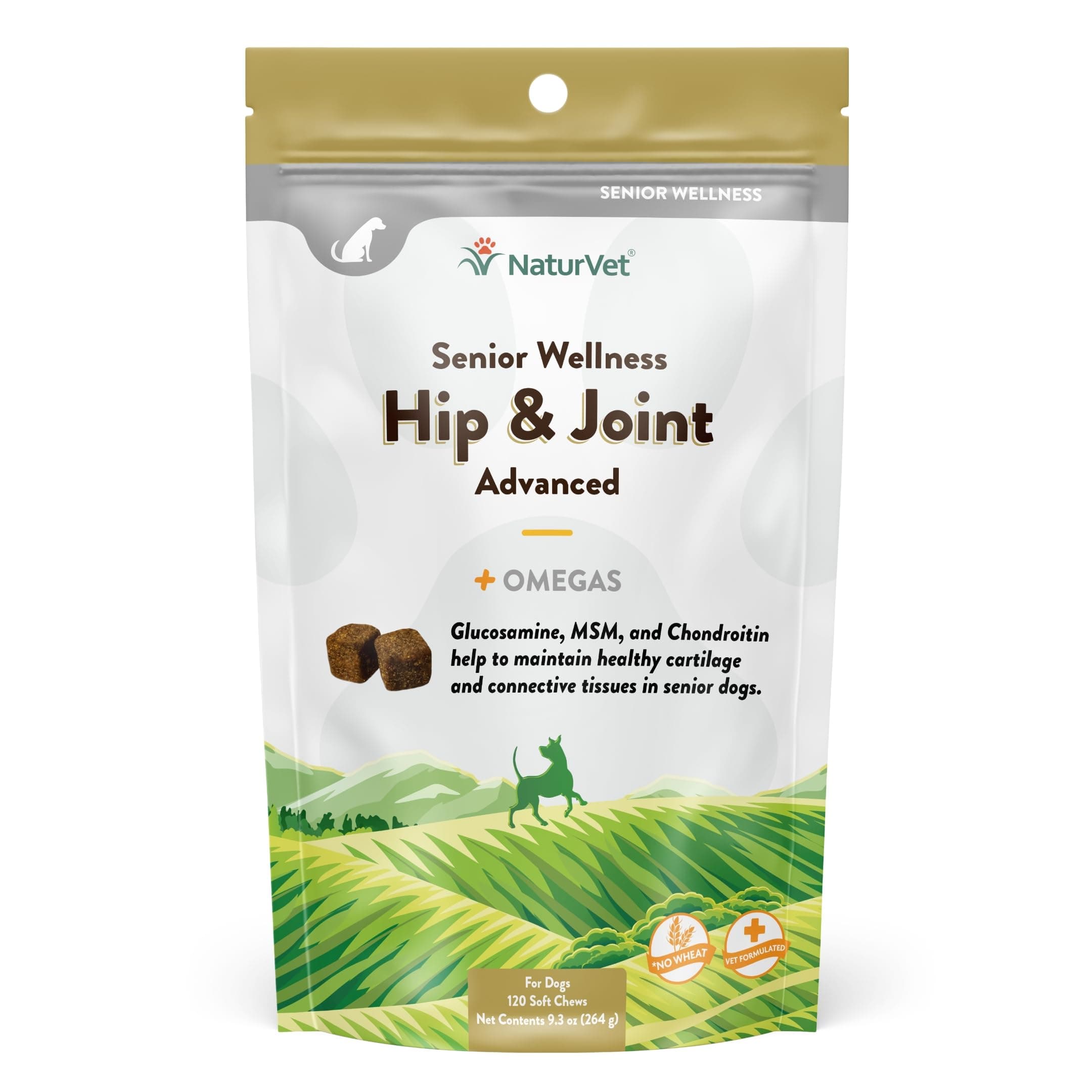 Senior Wellness Hip & Joint Advanced Plus Omegas | Help Support Your Pet’s Healthy Hip & Joint Function | Supports Joints, Cartilage & Connective Tissues | 120 Soft Chews