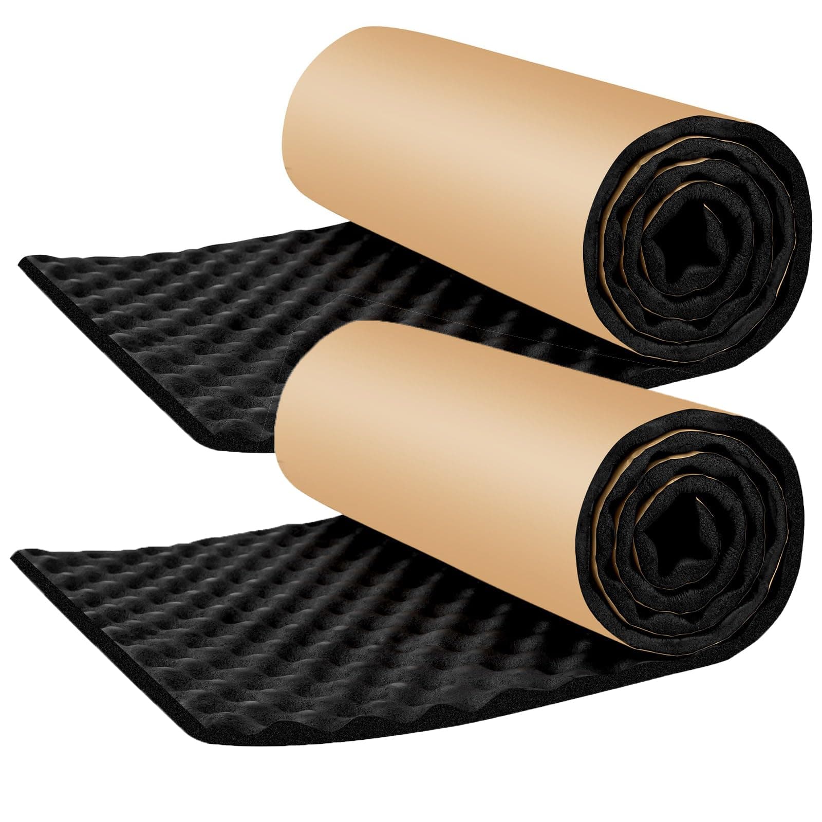 20 mm Insulation 2 Roll, Auto Self-Adhesive Sound proofing Foam for Van, Car Sound Sound deadening mat, Noise Acoustic Dampening, Black - 200 cm x 50 cm