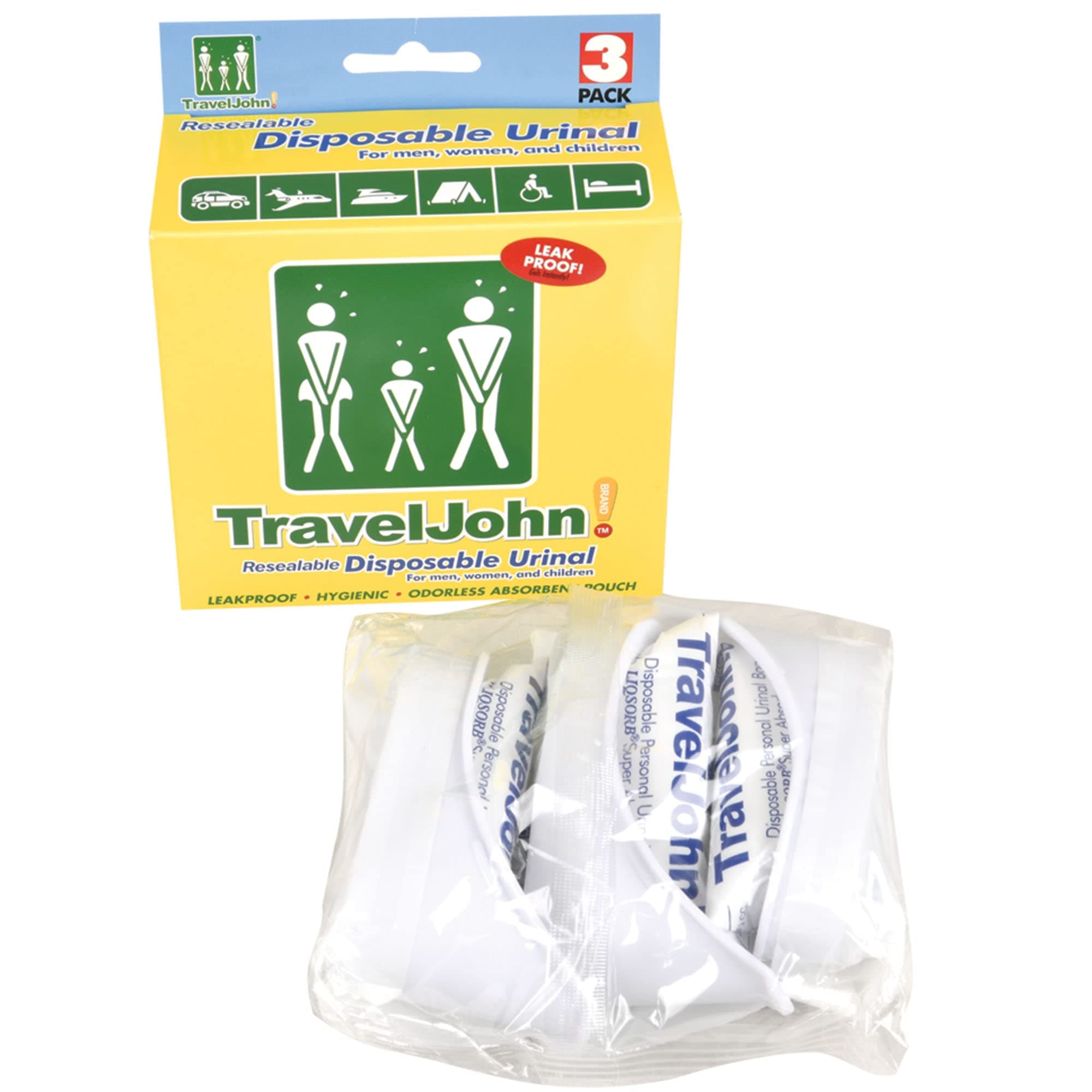 Care Plus TravelJohn Disposable Urinal - 3-Pack