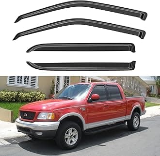 Window Visors Rain Guards for 2001 2002 2003 Ford F150 SuperCrew Cab, Out-Channel Window Vent Wind Deflectors Visors Shades for 2002 2003 Lincoln Blackwood