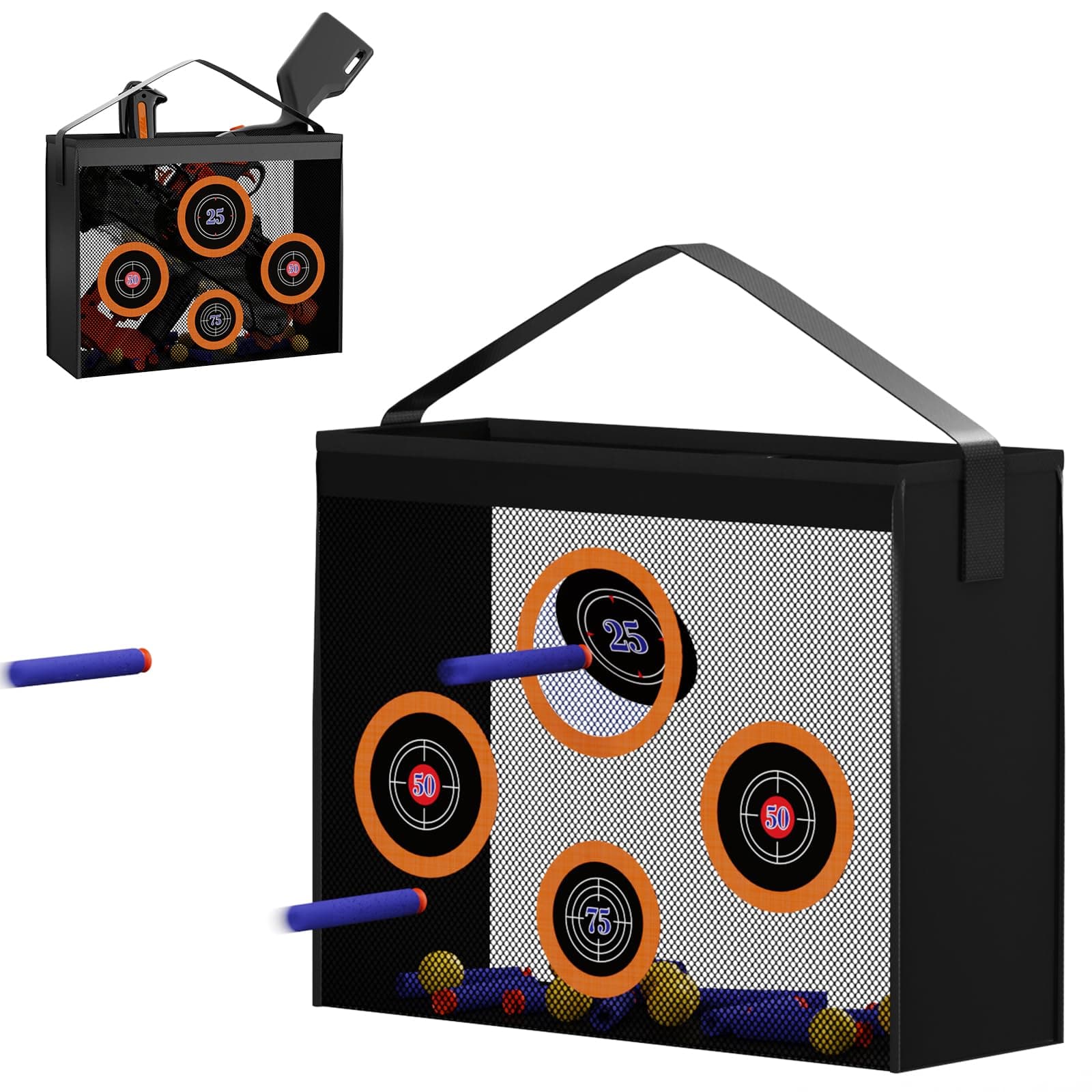 Foam Blasters Portable Practice Target Bag Storage Carry Target Pouch for Nerf Guns N-Strike Elite/Mega/Rival Series