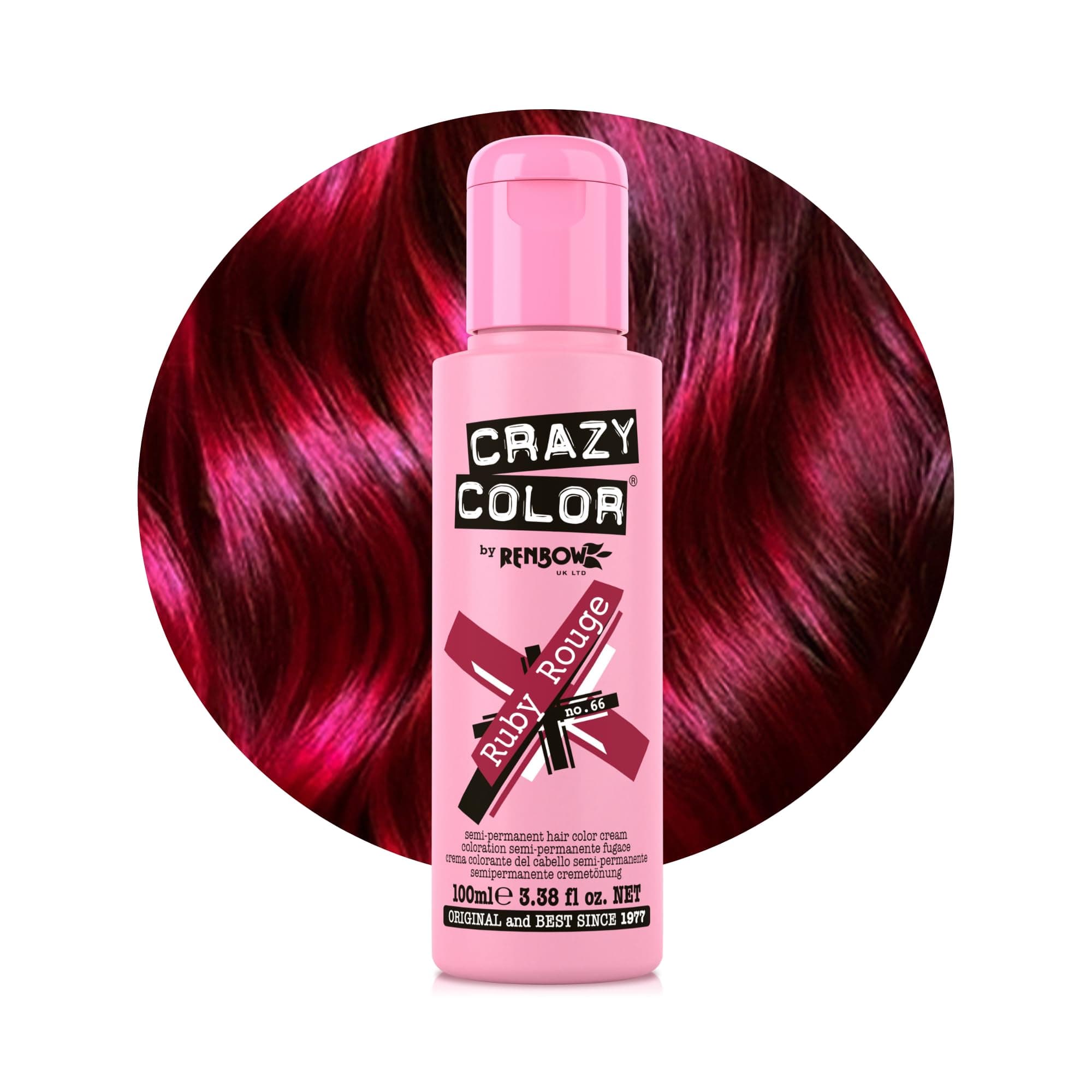 Vibrant Ruby Rouge Semi-Permanent Hair Dye. Highly Pigmented Wine Red/Plum Conditioning & Oil Nourishing Vegan Formula | No Bleach or Ammonia | 100ml