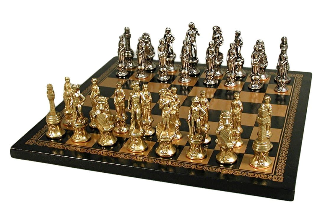 Italfama Florence Men Chess Set On Leather Board