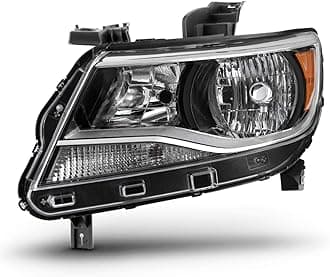 AKKON - Black Headlight [Halogen Type] Fits 2015-2022 Chevy Colorado Driver Left Headlamp Replacement 15 16 17 18 19 20 21 22
