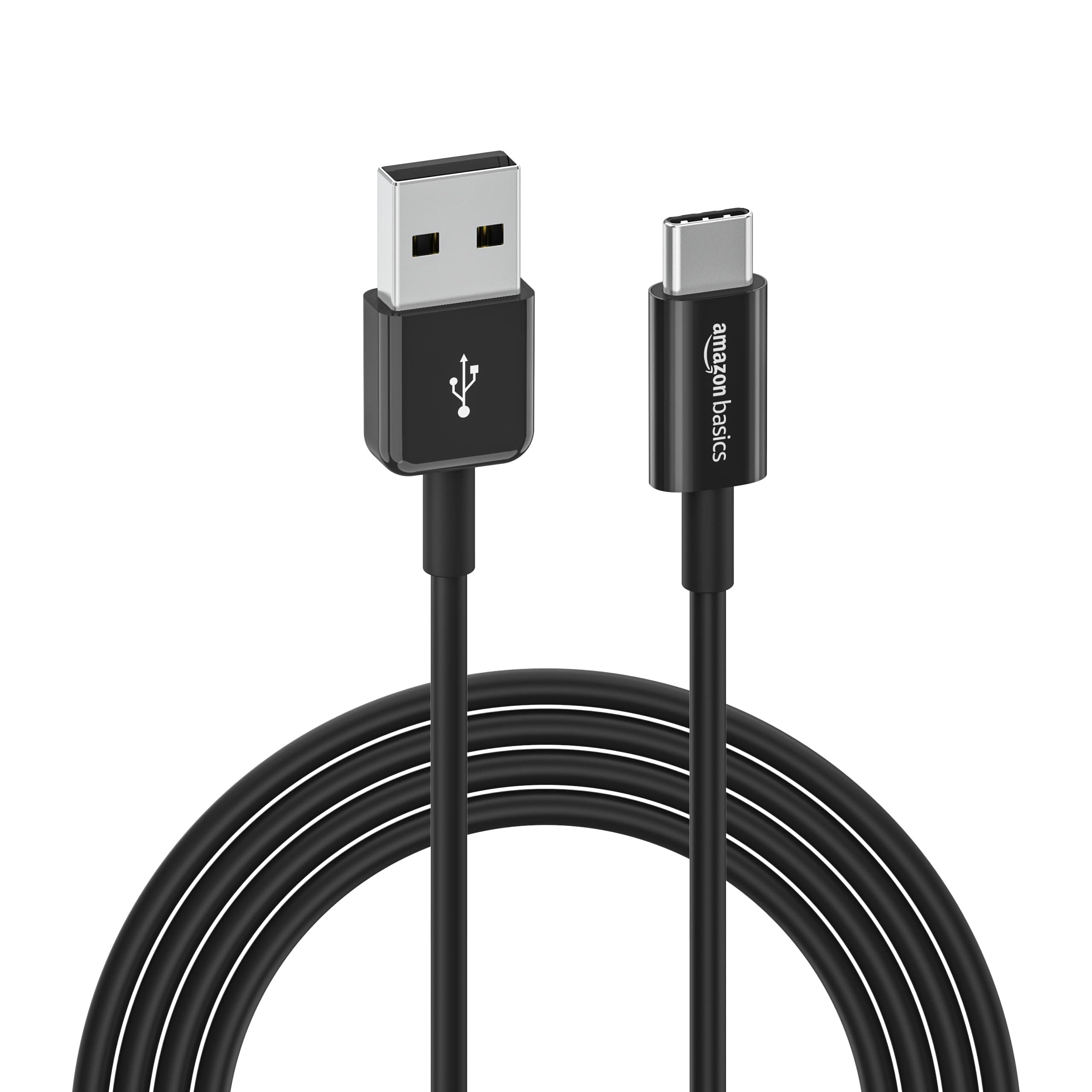 Amazon Basics USB-C to USB-A 2.0 Fast Charger Cable, 480Mbps Speed, USB-IF Certified, for Apple iPhone 16/15, iPad, Samsung Galaxy, Tablets, Laptops, 6 ft, Black