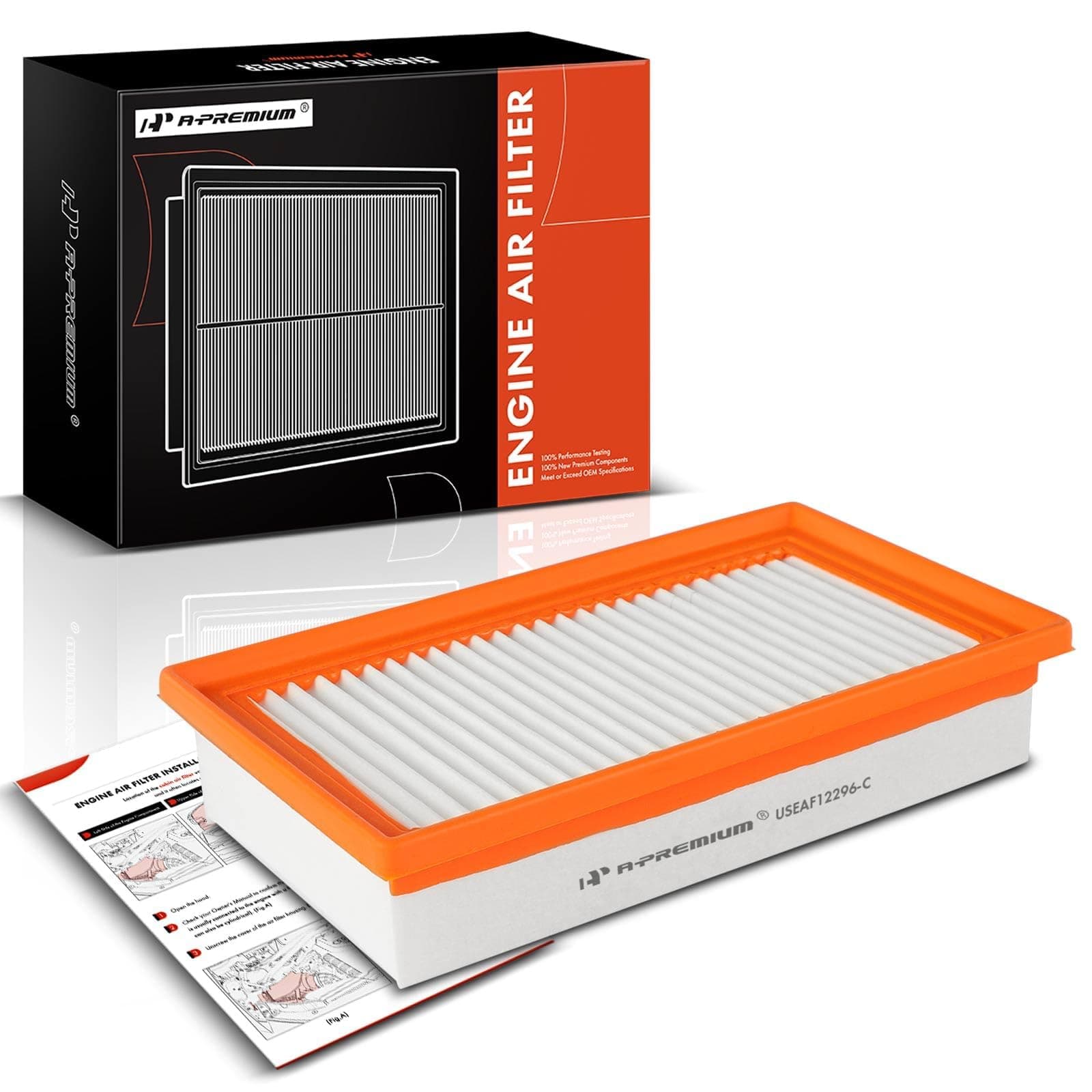 Front Engine Air Filter Compatible with Hyundai Accent 2018-2022 & Kia Rio 2018-2023, 1.6L, Replace# 28113H9100, 281138100