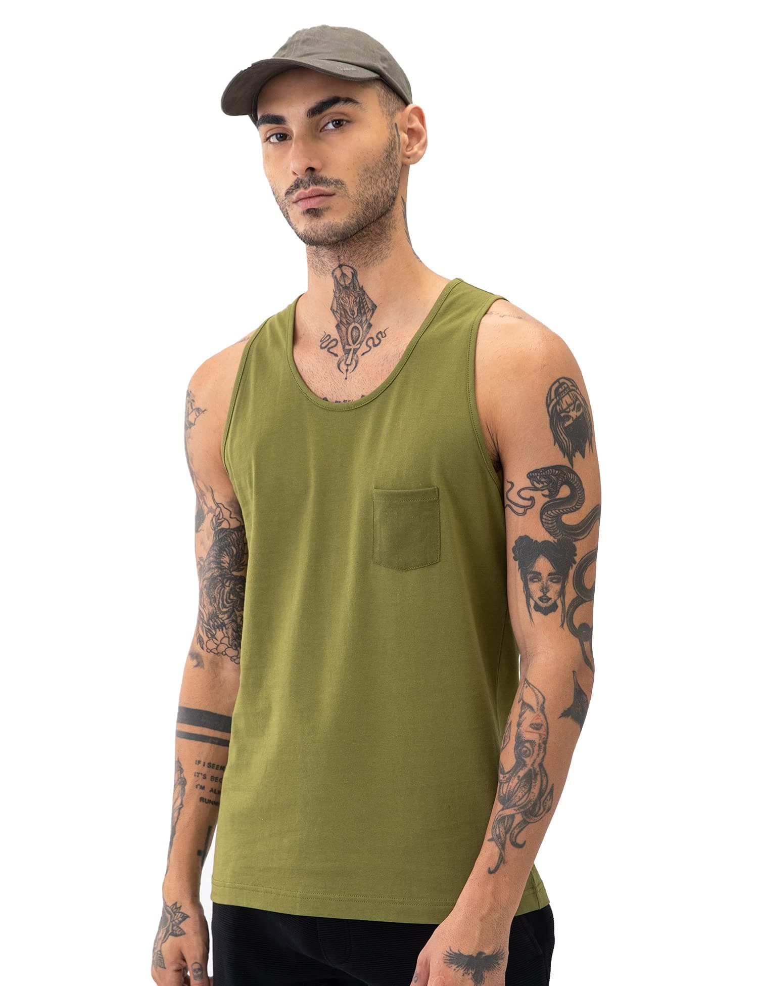 DAMENSCH Regular Fit Solid 100% Cotton Tank Top Sleeveless Moisture Wicking Anti-Bacterial Anti Odour Soft & Durable Stretchable Neo-Cool Tank Top for Men