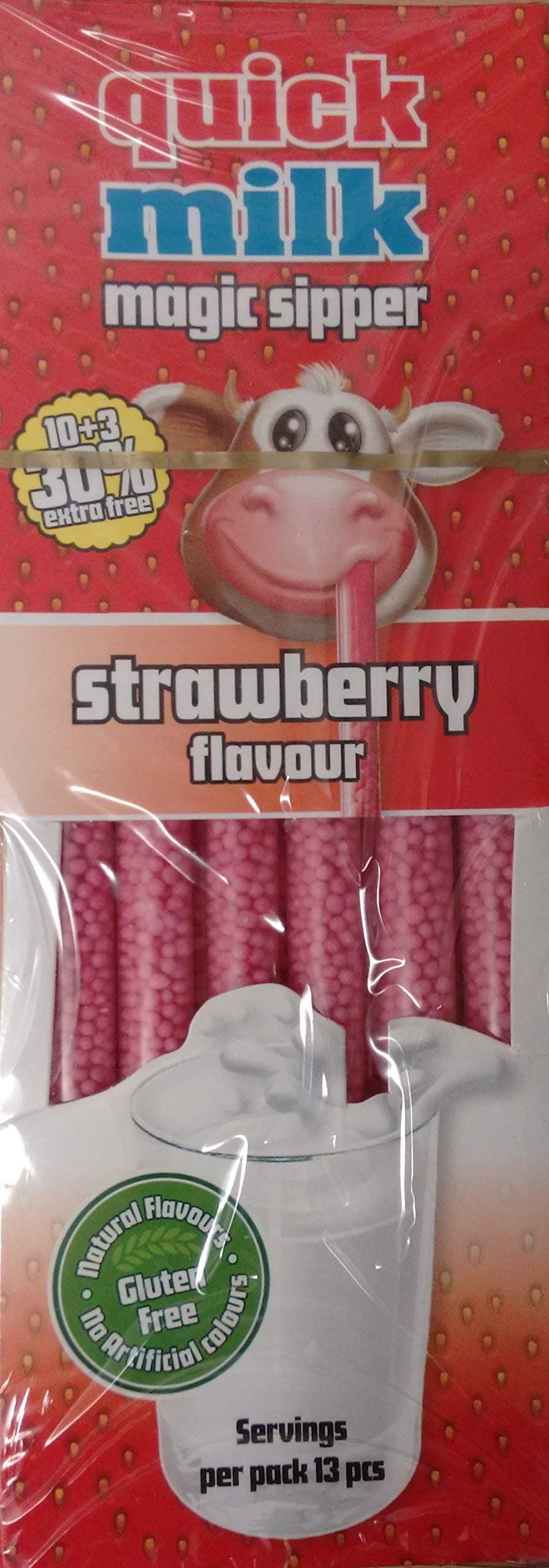 39 x Dr Moo Magic Milk Magic Sipper Straws Strawberry Flavour 3 x 13 Pack (39 straws)