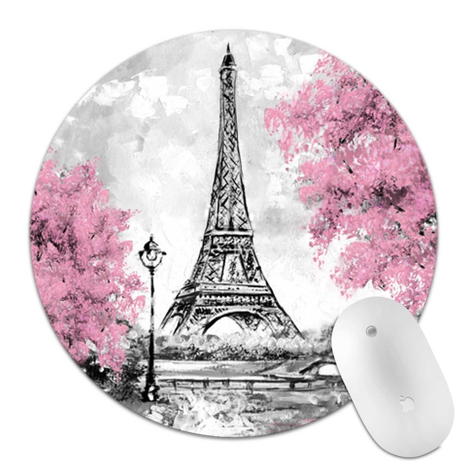 Mouse Mat, Customized Durable Non-Slip Rubber Round Gaming Mouse Pad, Mouse Mat for Professional Gamers and Office (Eiffel Tower2)
