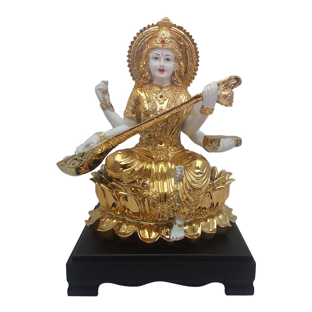 ART N HUB Goddess Maa Saraswati/Study Devi Idol - God Statue Pooja Item(H-34 cm)