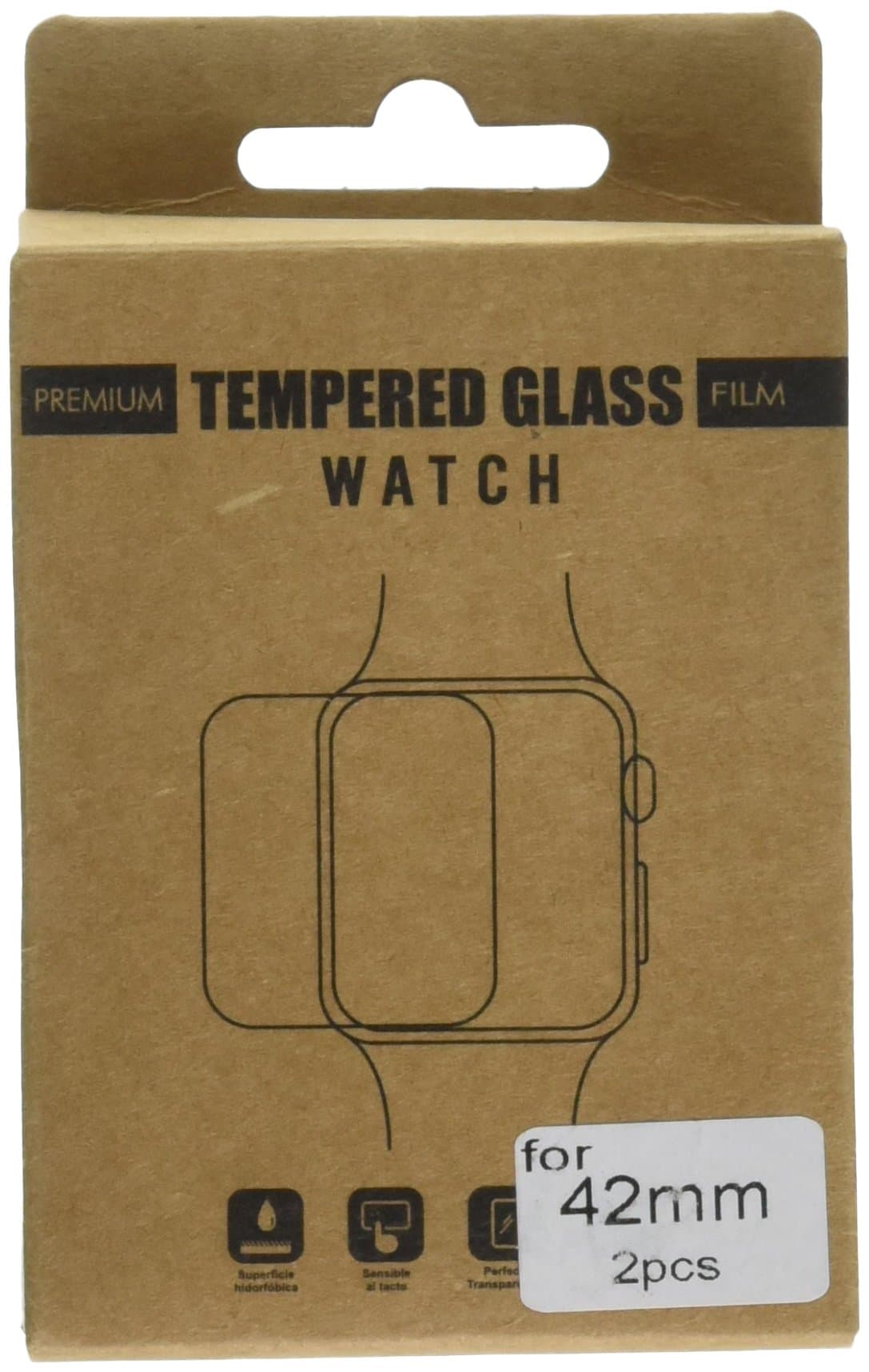 [2-Pack] Apple Watch 42mm Smart Watch Screen Protector,WEIPAI 9H Hardness, Anti-Scratch, Anti-Fingerprint, Bubble Free[Easy Installation] Screen Protector for Apple Watch Series 1, Series 2.