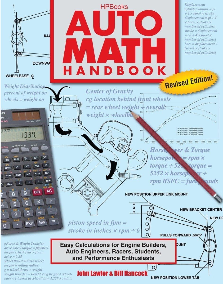 Auto Math Handbook HP1554: Easy Calculations for Engine Builders, Auto Engineers, Racers, Students, and Per formance Enthusiasts Paperback – 6 September 2011