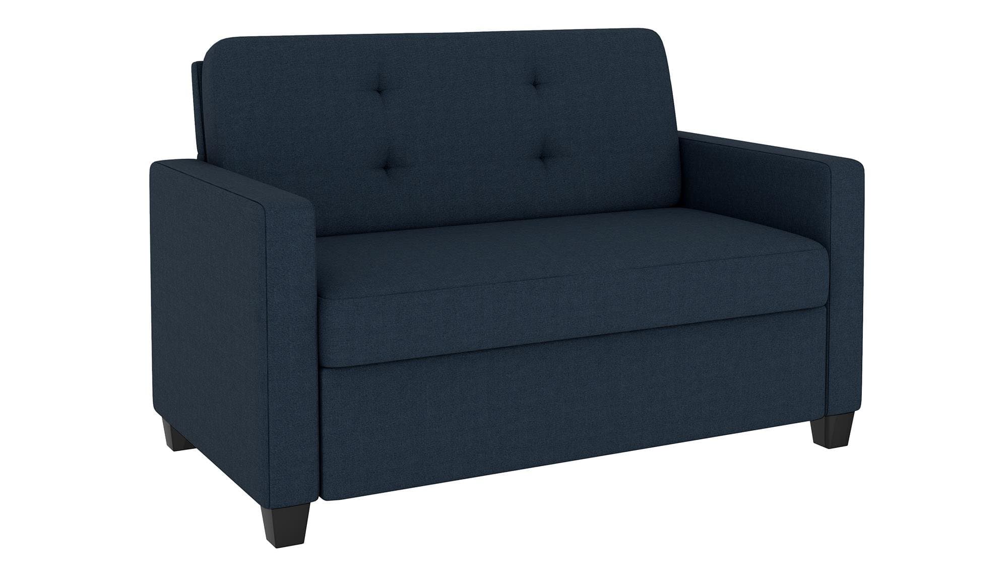 Signature Sleep Devon Sleeper Sofa with Memory Foam Mattress, Blue Linen, Twin
