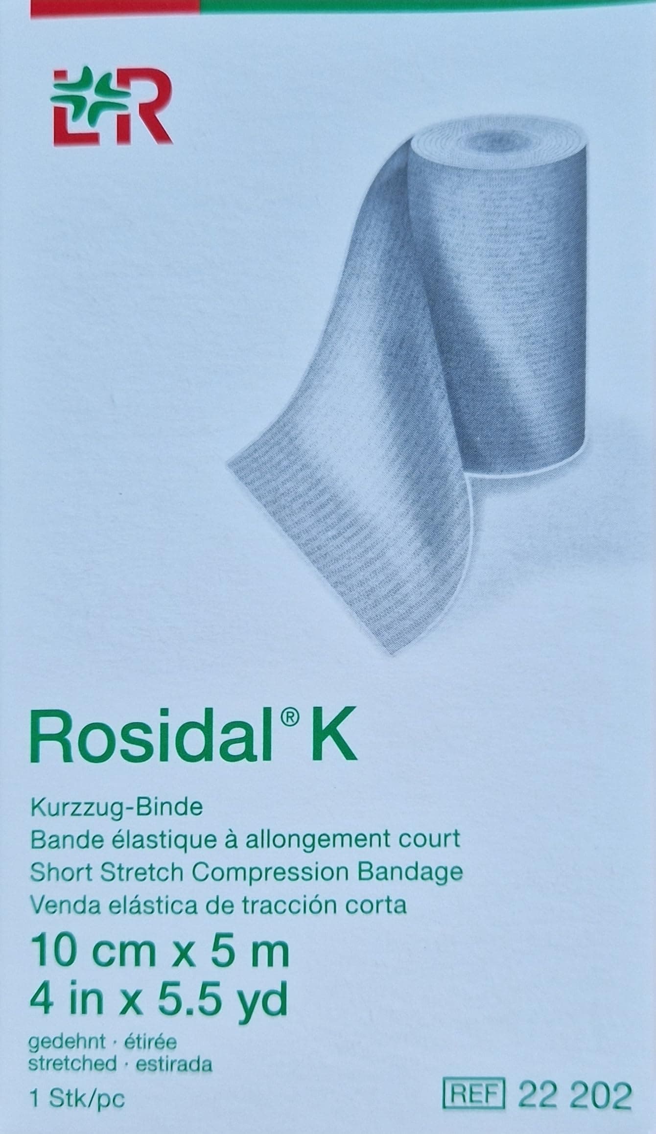 Rosidal K Short Stretch Bandage, 10cm x 5m (Pack of 1)